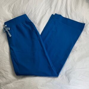 Figs royal blue high waist wide leg scrubs, size M.